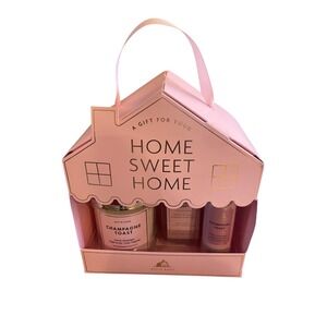 Bath & Body Works Champagne Toast Home Sweet Home Gift Set Pink House White Barn
